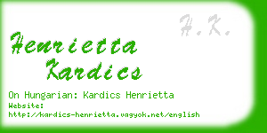 henrietta kardics business card